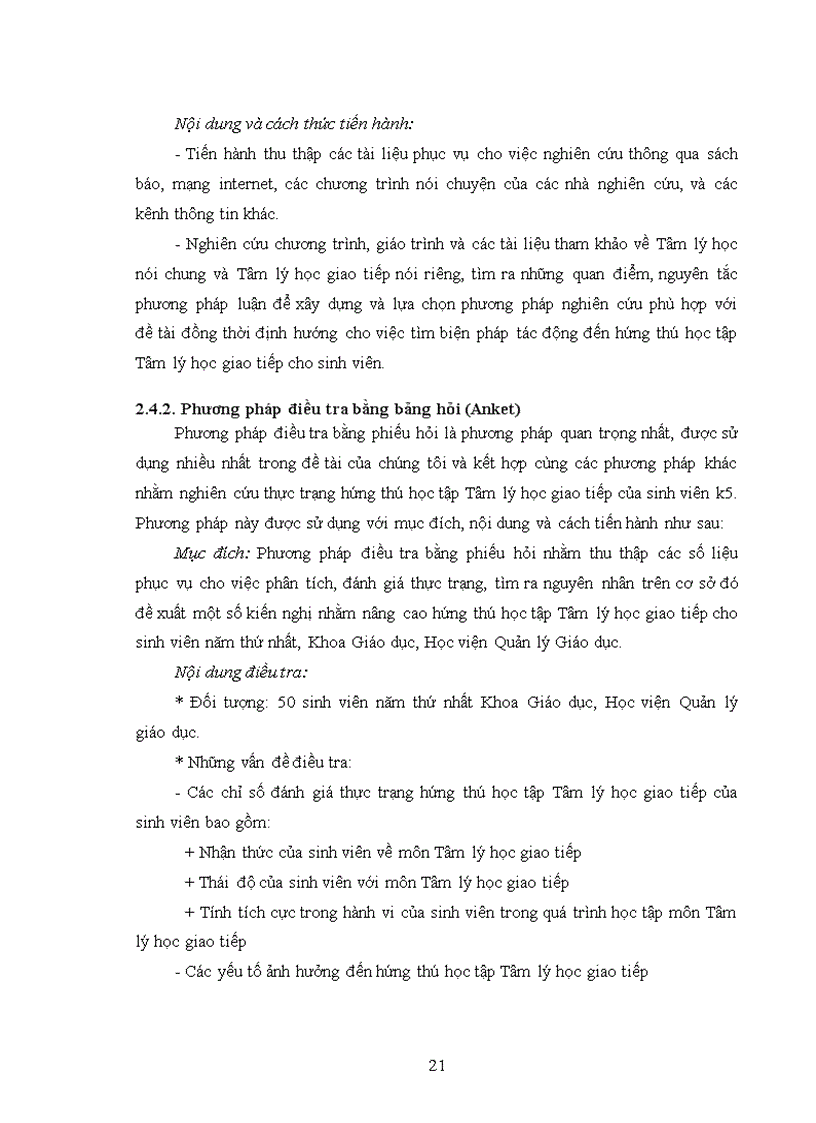 image for page Hứng thú học tập Tâm lý học giao tiếp của sinh viên năm thứ nhất khoa Giáo dục Học viện Quản lý Giáo dục