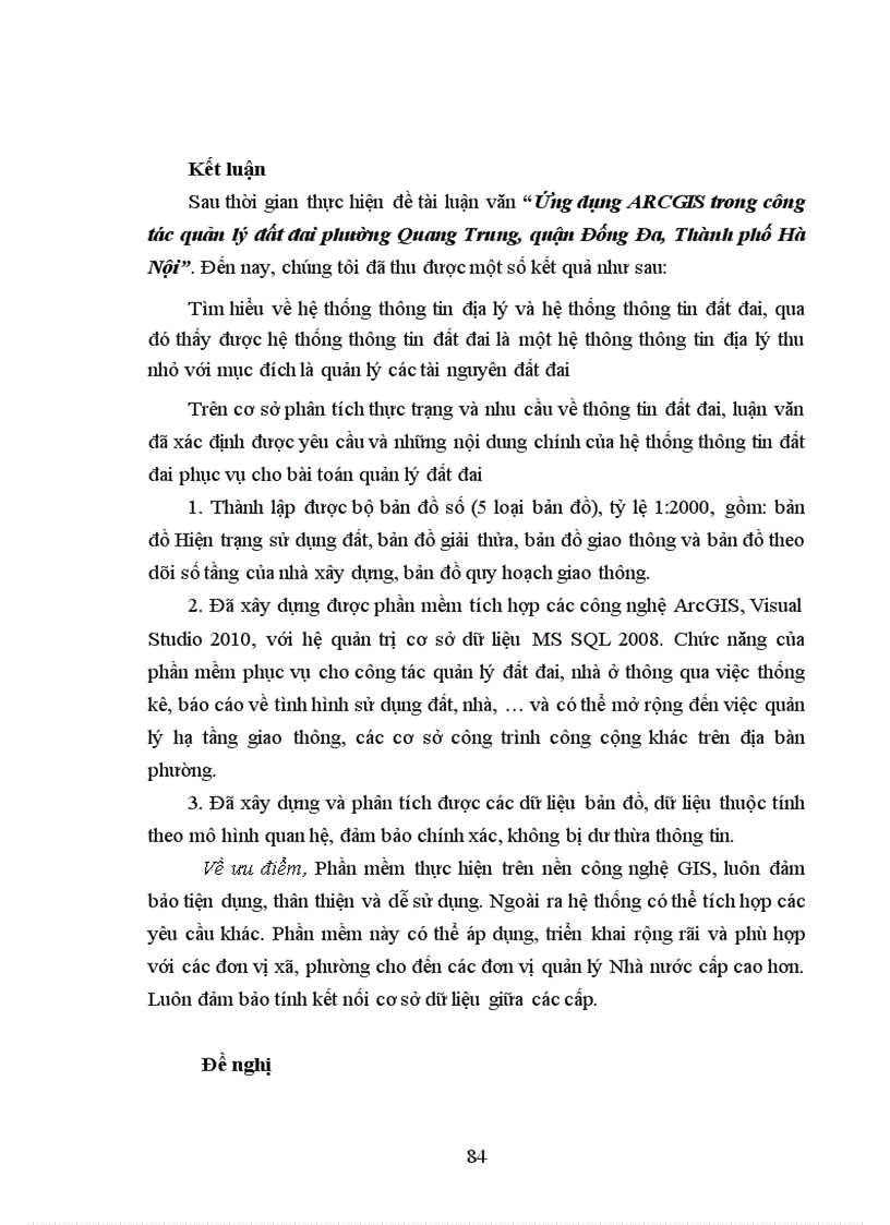 image for page Ứng dụng arcgis trong công tác quản lý đất đai phường quang trung quận đống đa thành phố hà nội