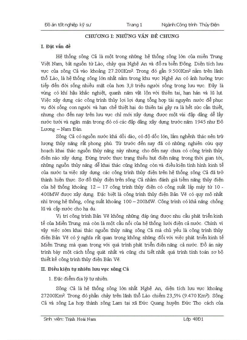 image for page Xác định các thông số chủ yếu của trạm thủy điện