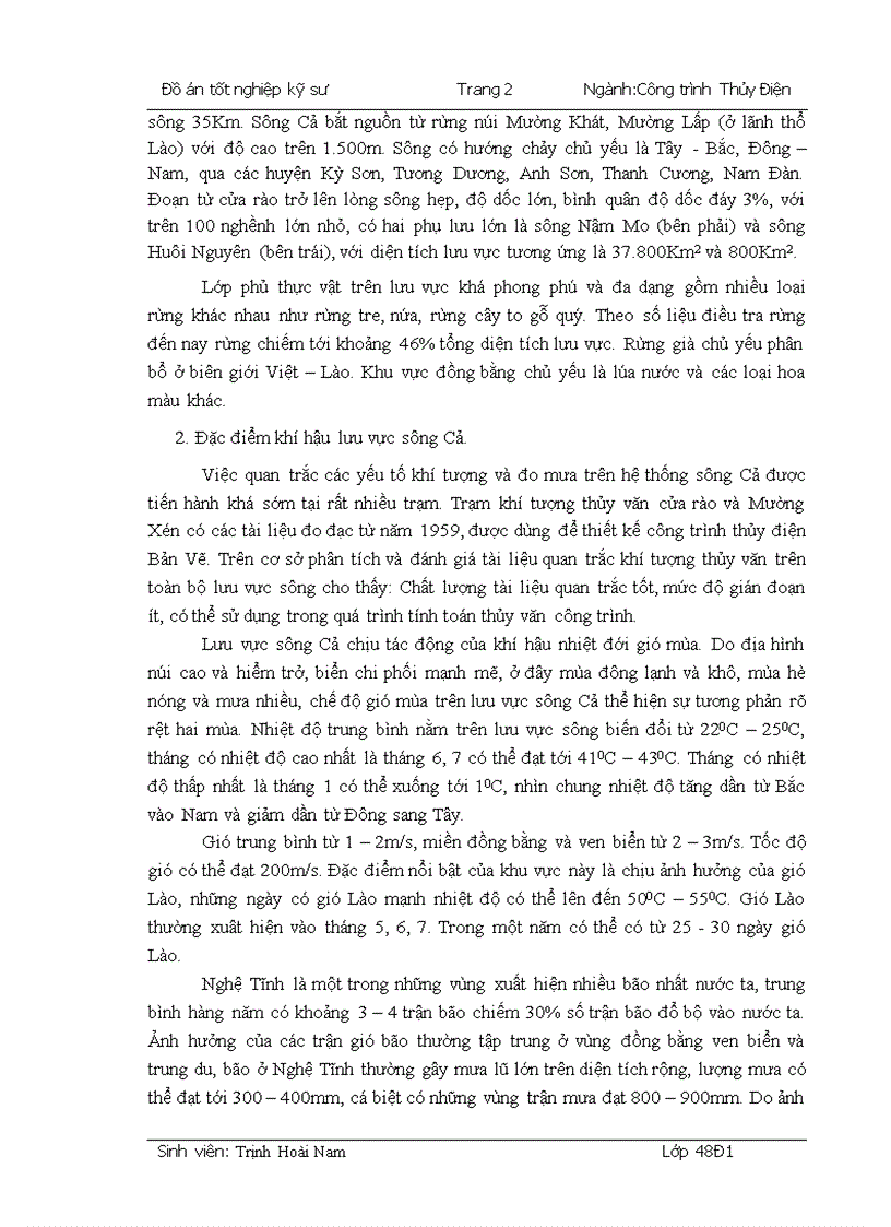image for page Xác định các thông số chủ yếu của trạm thủy điện