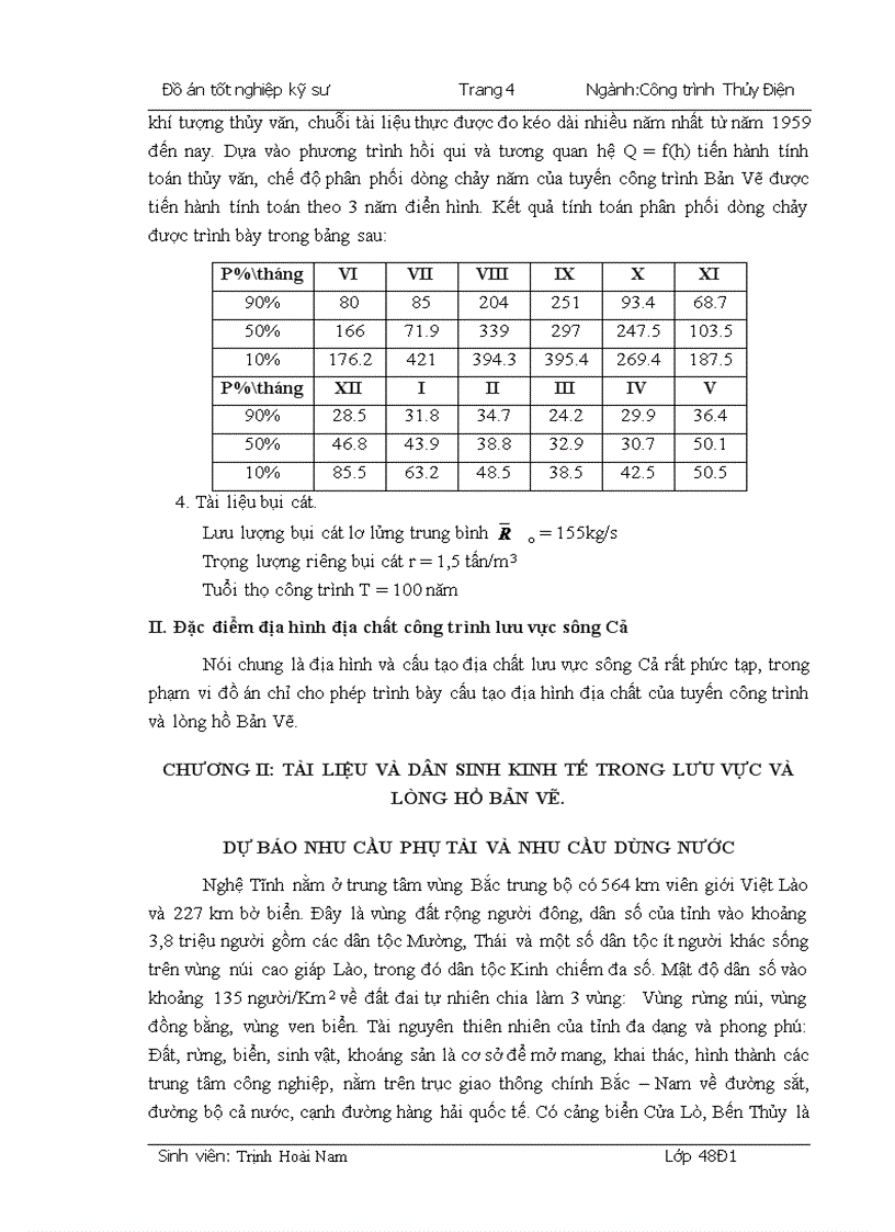 image for page Xác định các thông số chủ yếu của trạm thủy điện