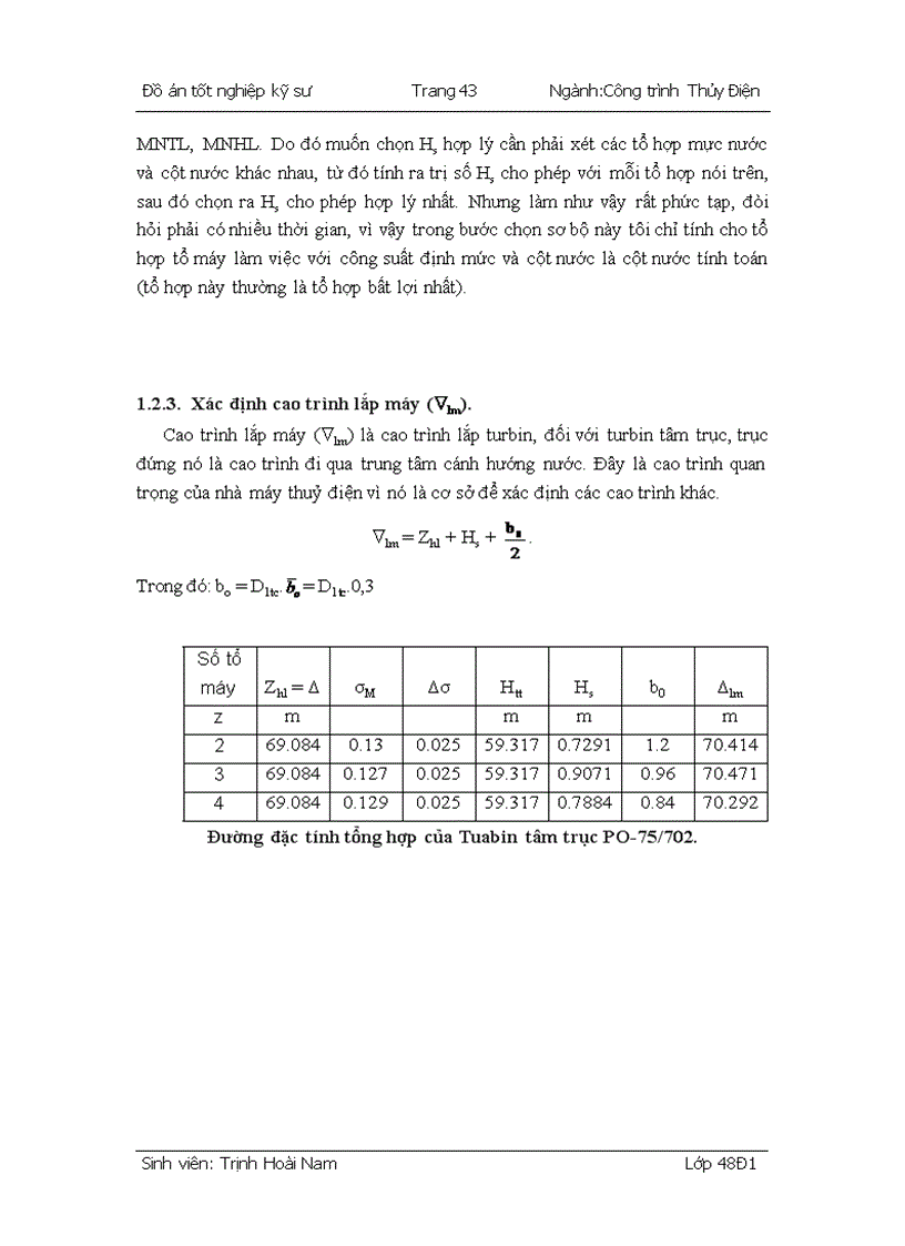 image for page Xác định các thông số chủ yếu của trạm thủy điện