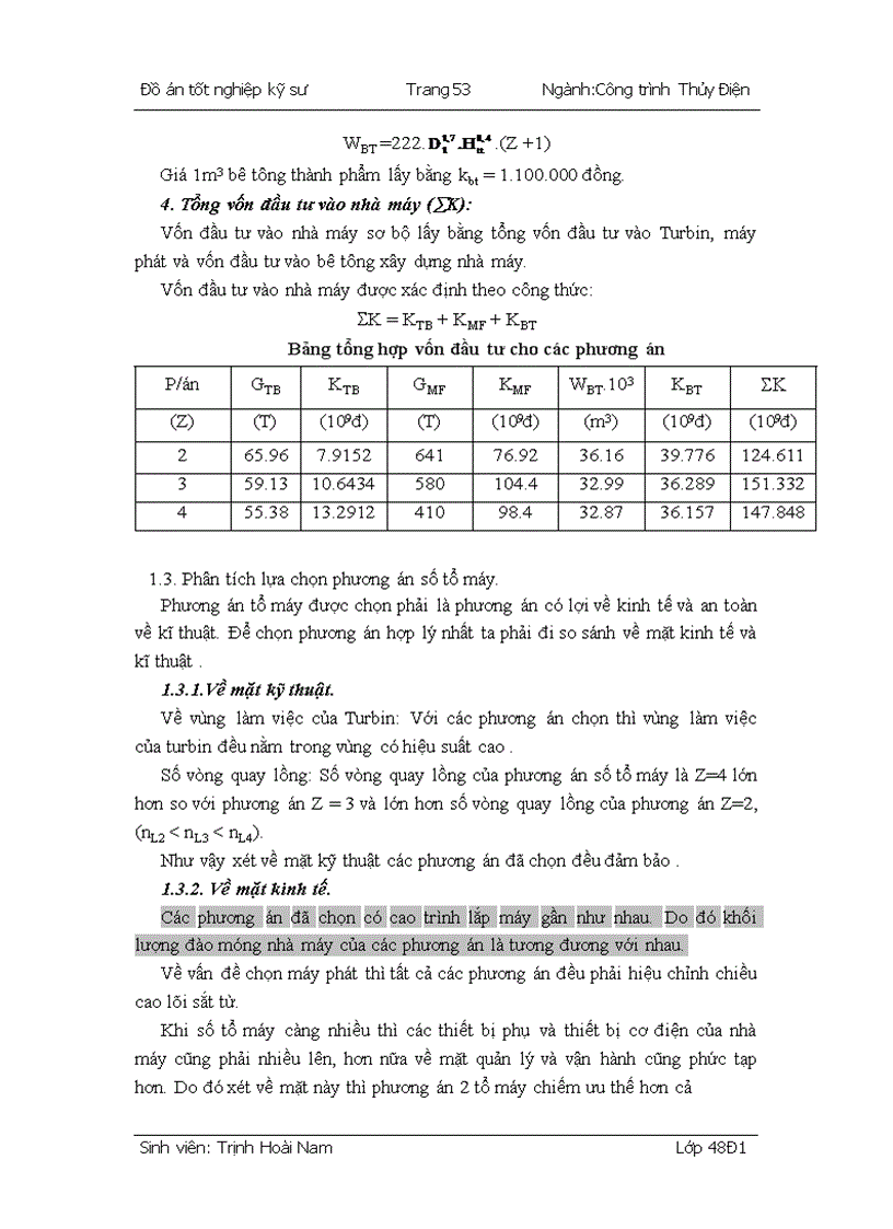 image for page Xác định các thông số chủ yếu của trạm thủy điện