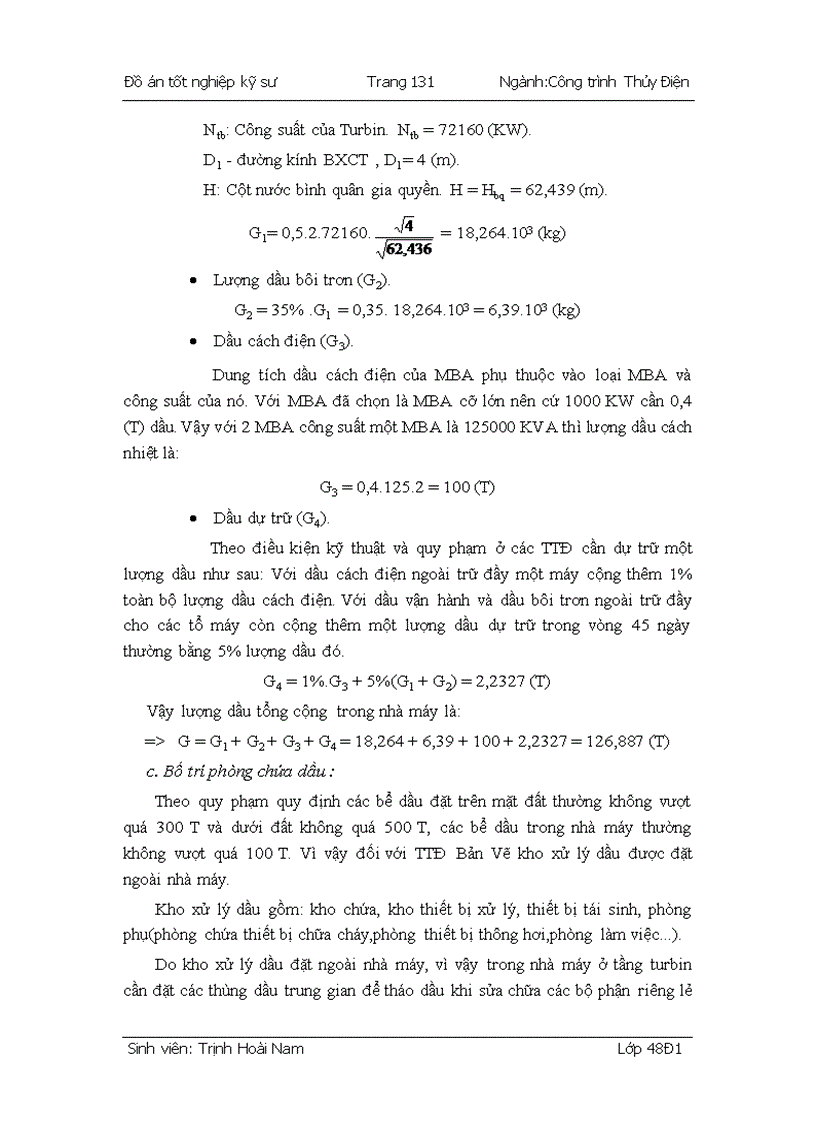 image for page Xác định các thông số chủ yếu của trạm thủy điện