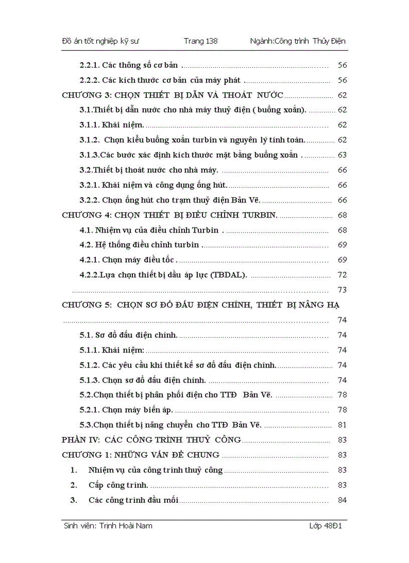 image for page Xác định các thông số chủ yếu của trạm thủy điện