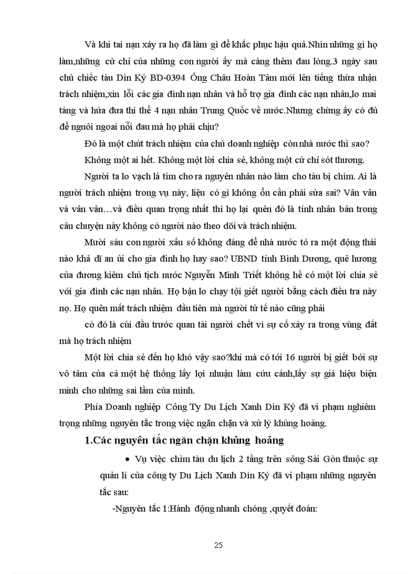 image for page Phân tích các sai lầm trong xử lí khủng hoảng vụ chìm tàu Dìn Ký của công ty Du Lịch Xanh Dìn Ký tại tỉnh Bình Dương tháng 5 năm 201