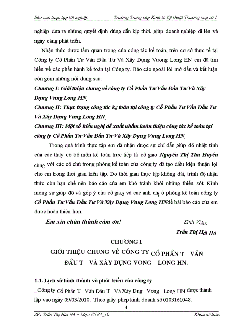 image for page Thực trạng công tác kÕ toán tại công ty Cổ Phần Tư Vấn Đầu Tư Và Xây Dựng Vưng Long HN