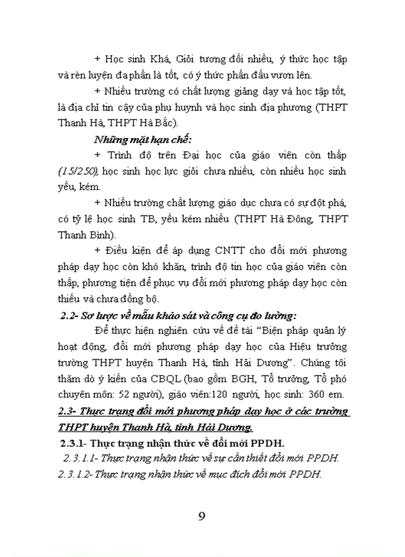 image for page Biện pháp quản lý hoạt động đổi mới phương pháp dạy học của Hiệu trưởng trường THPT huyện Thanh Hà tỉnh Hải Dương