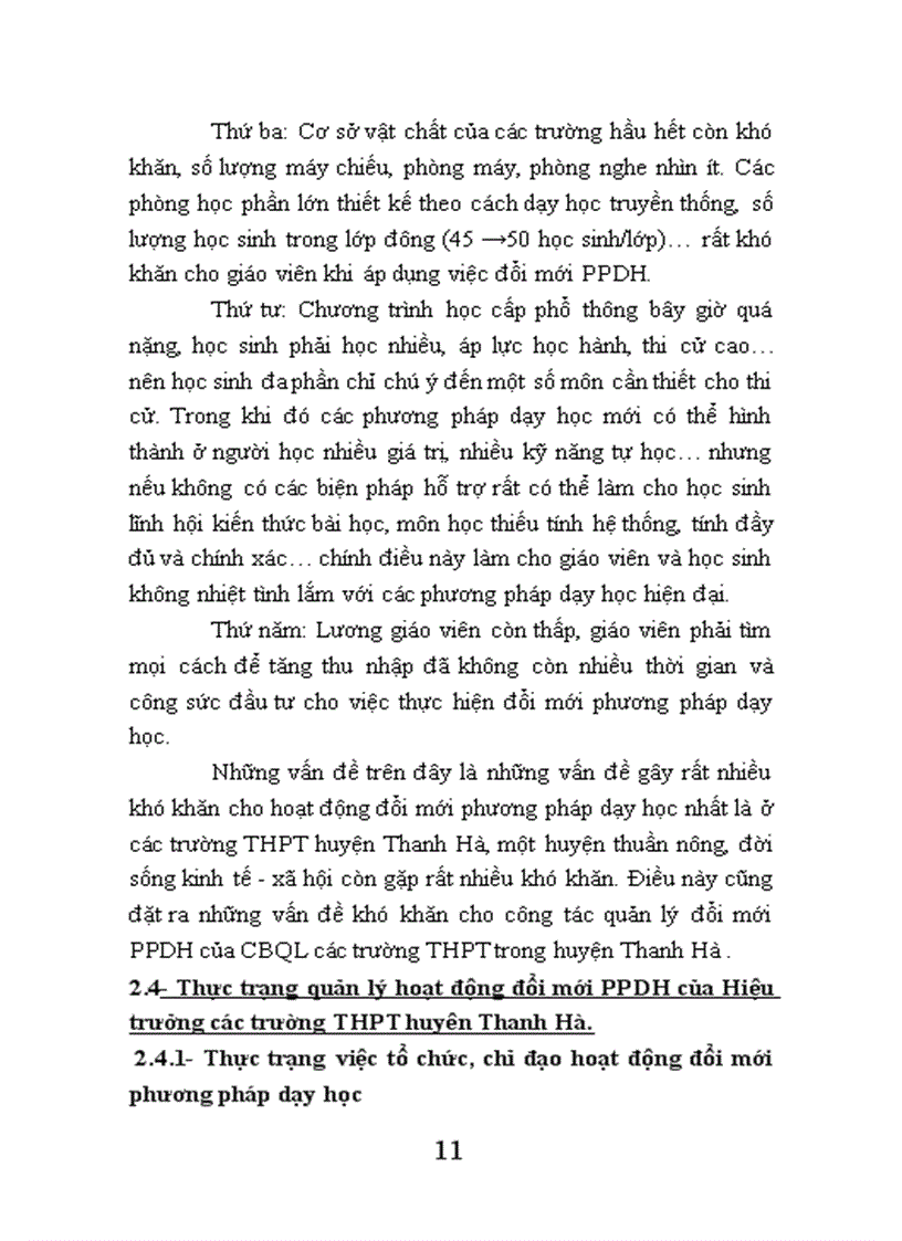 image for page Biện pháp quản lý hoạt động đổi mới phương pháp dạy học của Hiệu trưởng trường THPT huyện Thanh Hà tỉnh Hải Dương