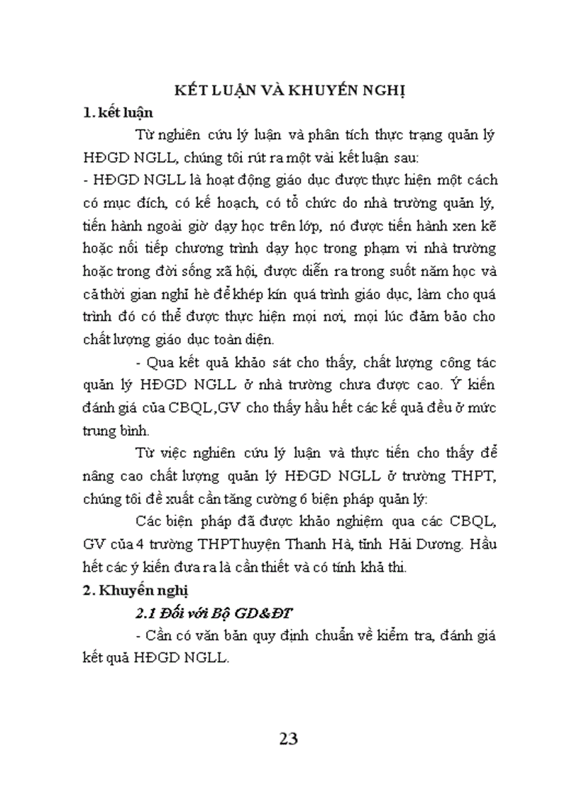 image for page Biện pháp quản lý hoạt động giáo dục ngoài giờ lên lớp của hiệu trưởng trường THPT huyện Thanh Hà tỉnh Hải Dương 1