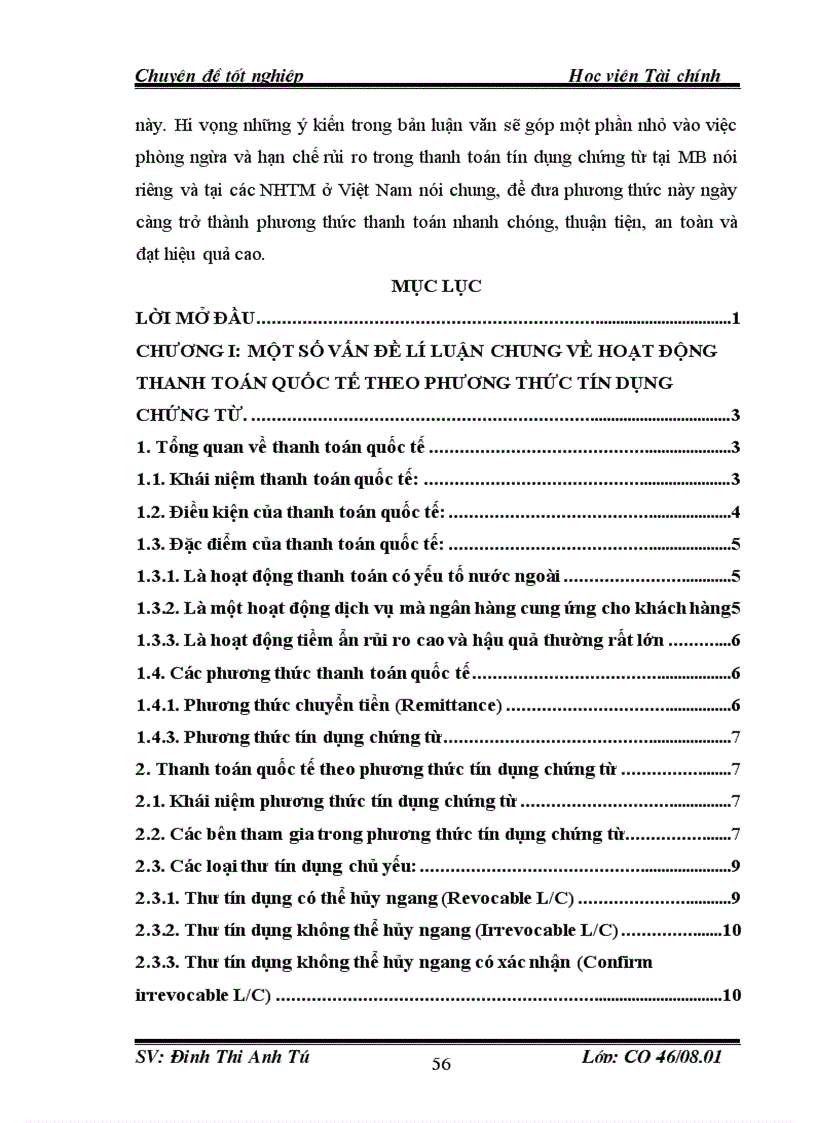 image for page Mở rộng và phòng ngừa rủi ro trong hoạt động thanh toán quốc tế theo phương thức tín dụng chứng từ tại ngân hàng TMCP Quân đội