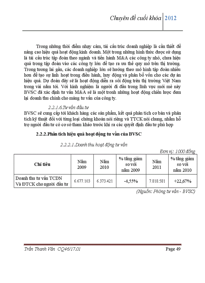 image for page Nâng cao hiệu quả hoạt động tư vấn của Công ty Cổ phần chứng khoán Bảo Việt BVSC