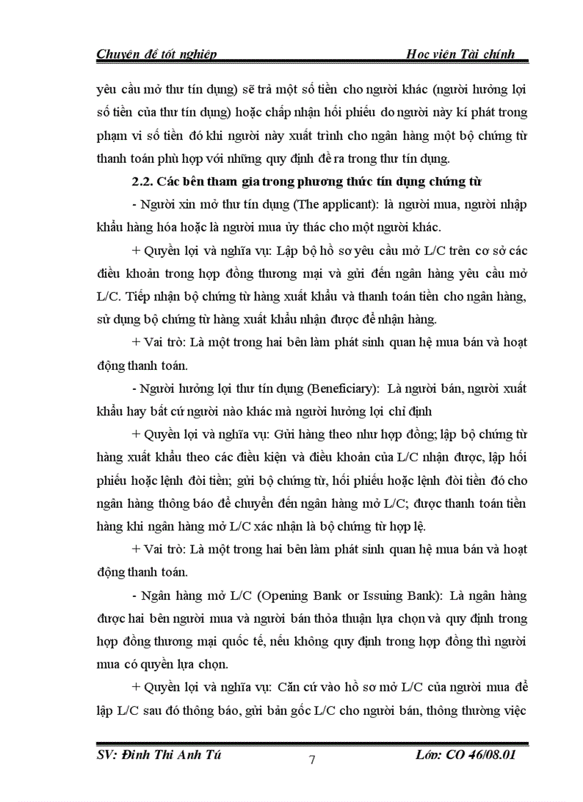 image for page Mở rộng và phòng ngừa rủi ro trong hoạt động thanh toán quốc tế theo phương thức tín dụng chứng từ tại ngân hàng TMCP Quân đội 1