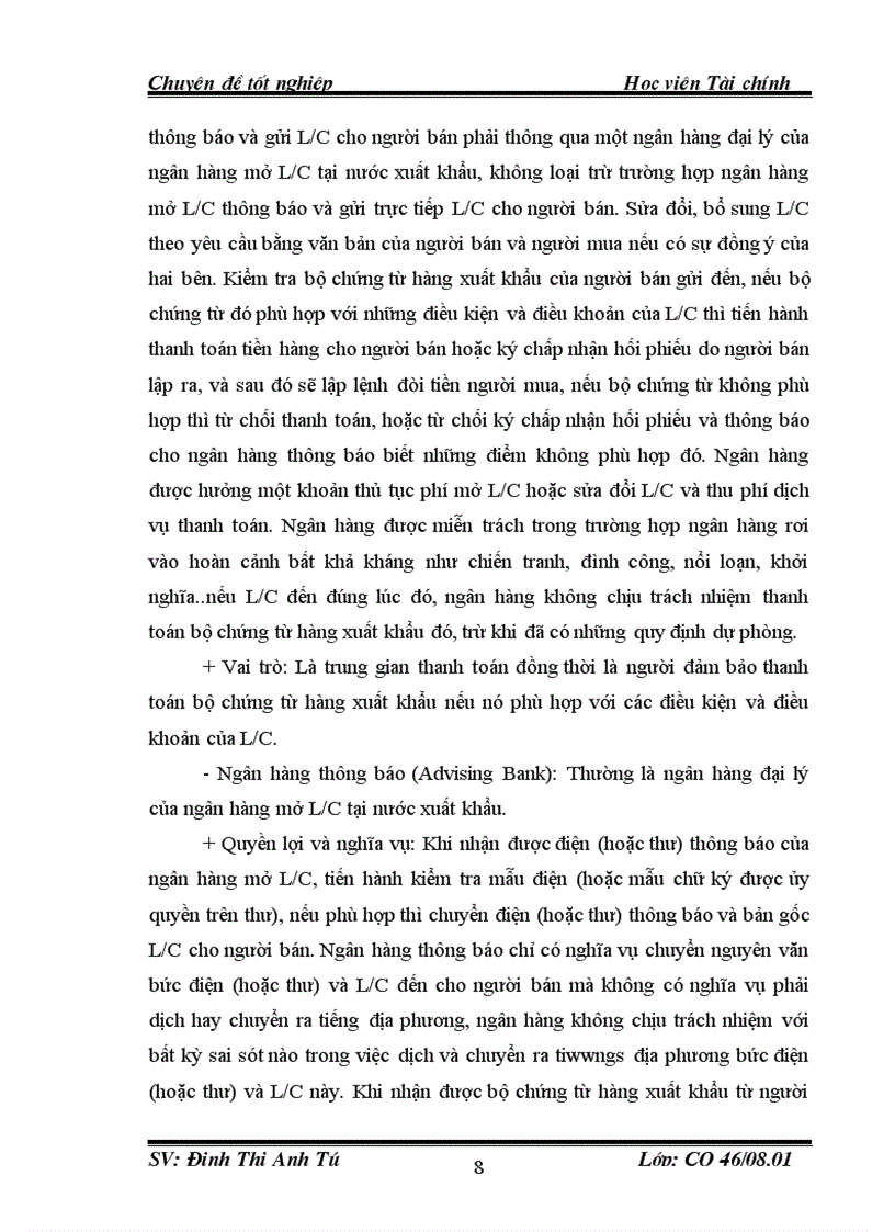 image for page Mở rộng và phòng ngừa rủi ro trong hoạt động thanh toán quốc tế theo phương thức tín dụng chứng từ tại ngân hàng TMCP Quân đội 1