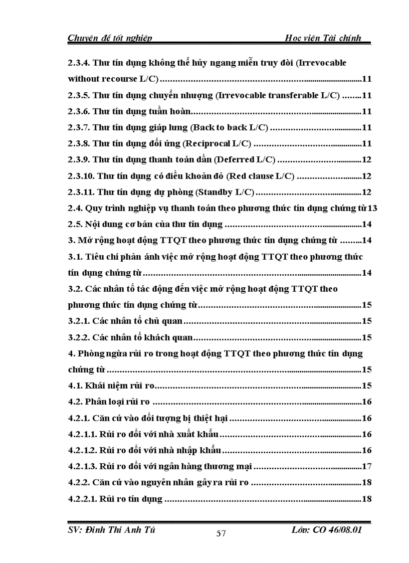 image for page Mở rộng và phòng ngừa rủi ro trong hoạt động thanh toán quốc tế theo phương thức tín dụng chứng từ tại ngân hàng TMCP Quân đội 1