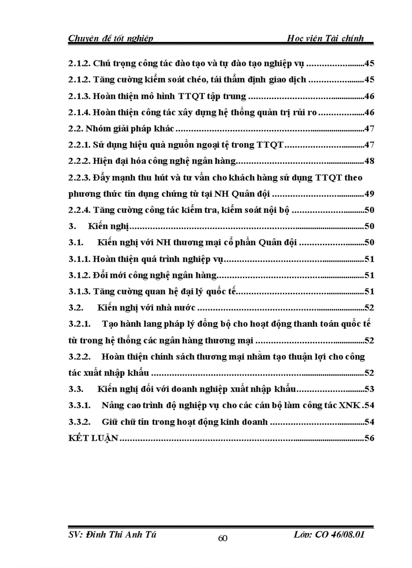 image for page Mở rộng và phòng ngừa rủi ro trong hoạt động thanh toán quốc tế theo phương thức tín dụng chứng từ tại ngân hàng TMCP Quân đội 1