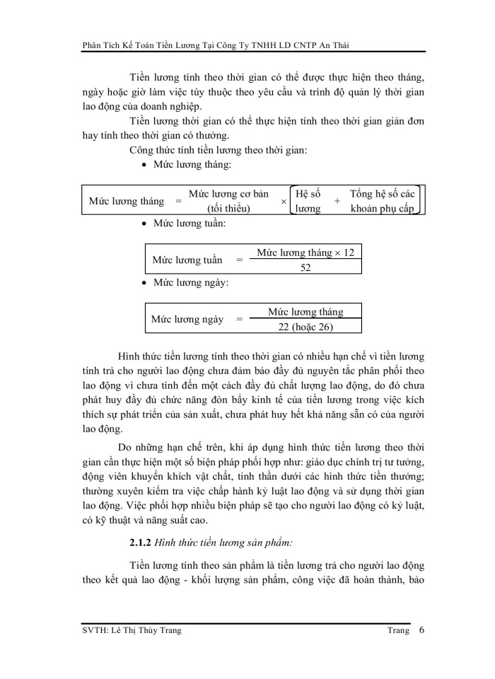 Phân Tích Kế Toán Tiền Lương Tại Công Ty TNHH Liên Doanh Công Nghiệp Thực Phẩm An Thái