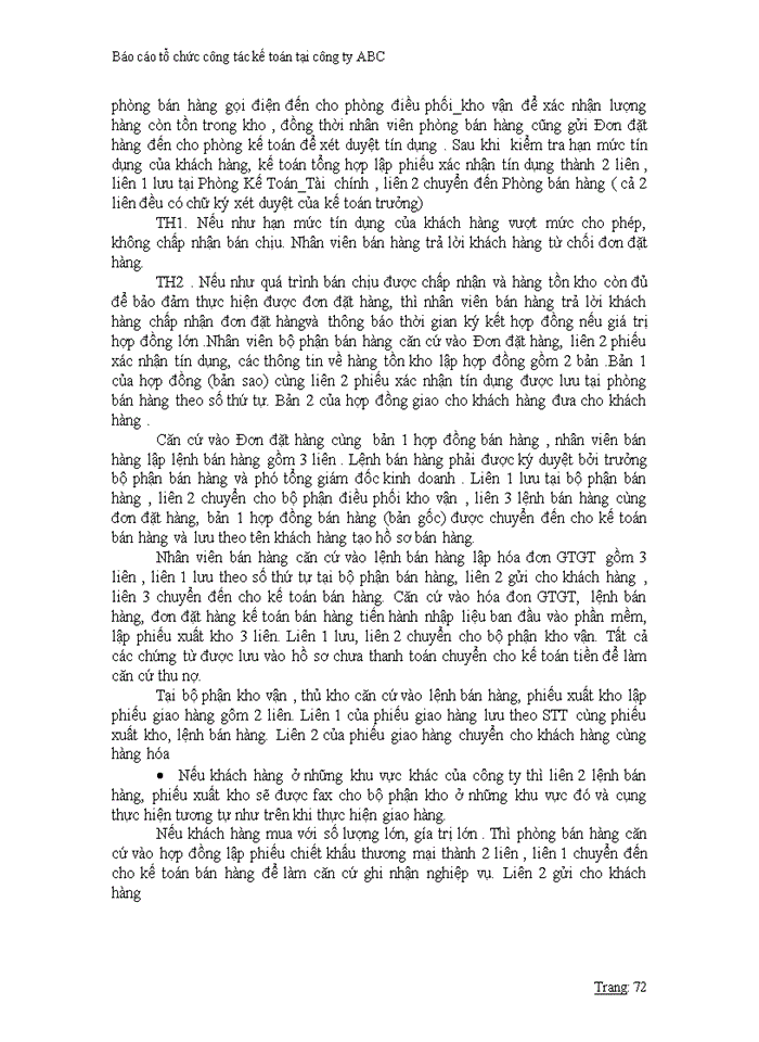 image for page Báo cáo tổ chức công tác kế toán tại công ty ABC