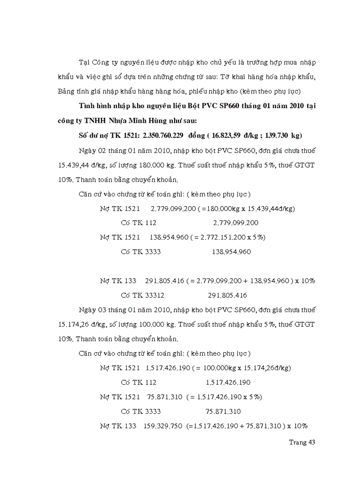 image for page Công tác tổ chức hoạch toán nguyên vật liệu tại công TNHH Nhựa Minh Hùng