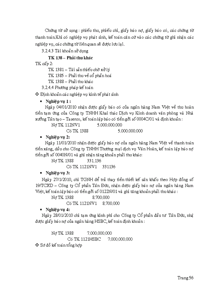image for page Kế toán vốn bằng tiền và các khoản phải thu tại Công ty Cổ Phần Đầu Tư & Công nghiệp Tân Tạo