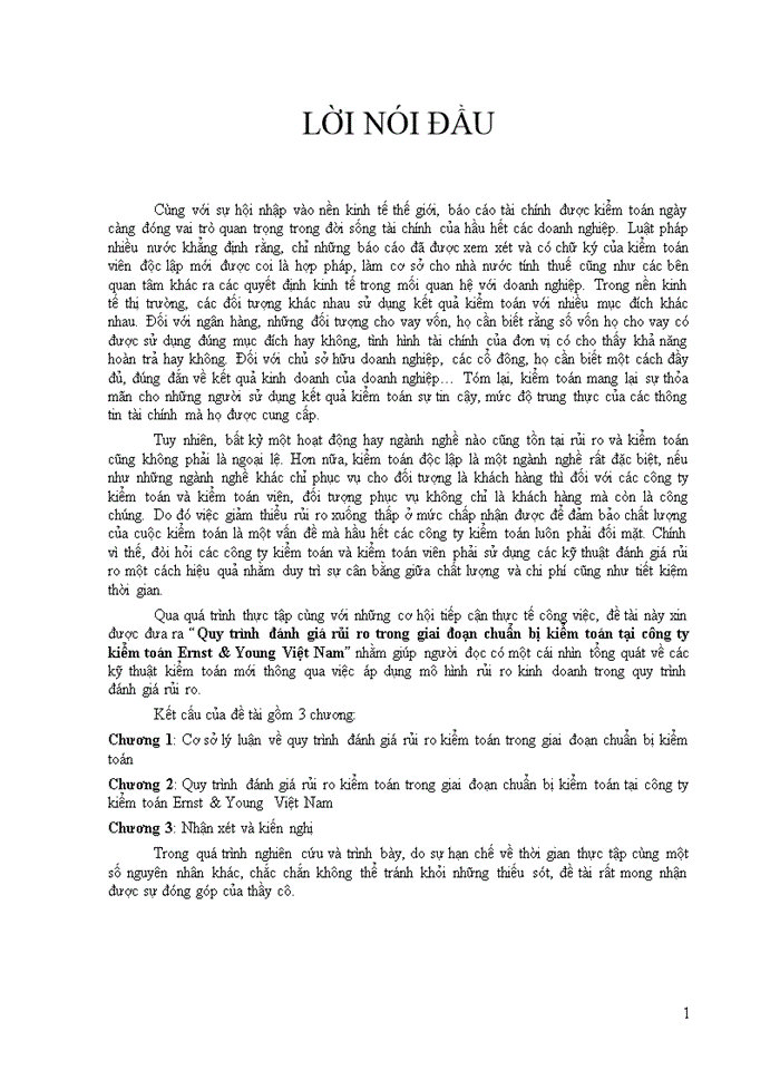 image for page Quy trình đánh giá rủi ro trong giai đoạn chuẩn bị kiểm toán tại công ty kiểm toán Ernst & Young Việt Nam