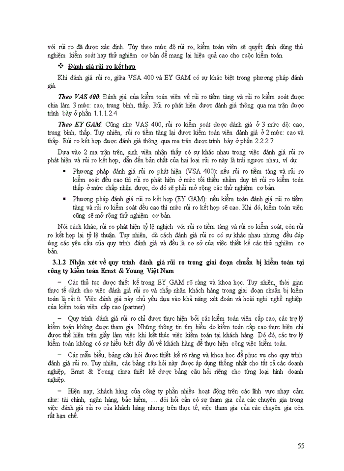 image for page Quy trình đánh giá rủi ro trong giai đoạn chuẩn bị kiểm toán tại công ty kiểm toán Ernst & Young Việt Nam