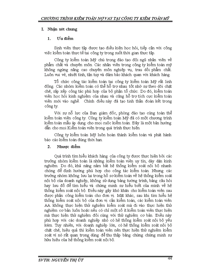 image for page Quy trình kiểm toán các khoản nợ vay trong kiểm toán Báo cáo tài chính tại công ty kiểm toán Mỹ