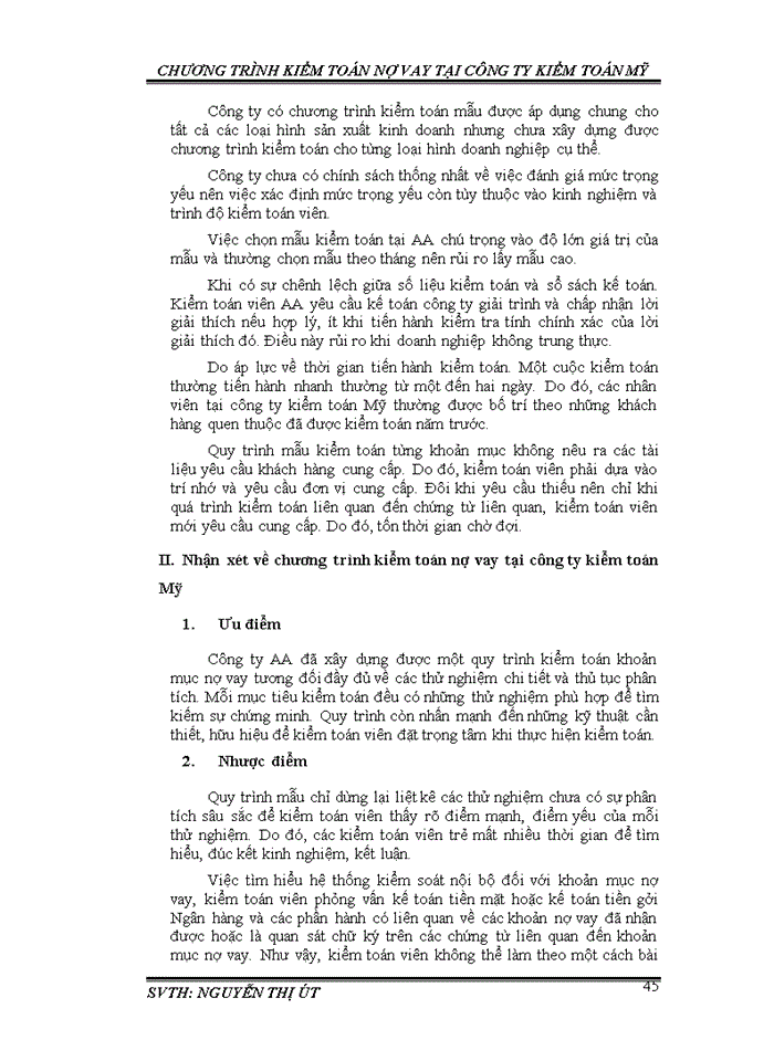 image for page Quy trình kiểm toán các khoản nợ vay trong kiểm toán Báo cáo tài chính tại công ty kiểm toán Mỹ