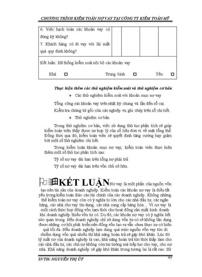 image for page Quy trình kiểm toán các khoản nợ vay trong kiểm toán Báo cáo tài chính tại công ty kiểm toán Mỹ
