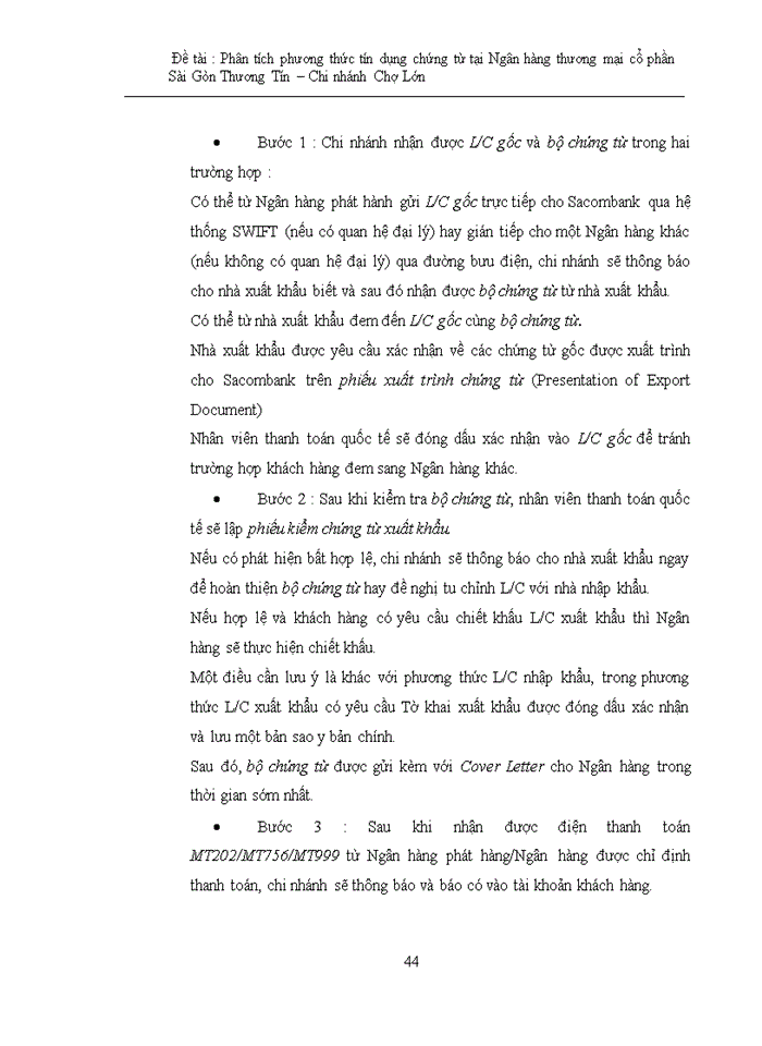 image for page Phân tích phương thức tín dụng chứng từ tại ngân hàng tmcp sài gòn thương tín – chi nhánh chợ lớn