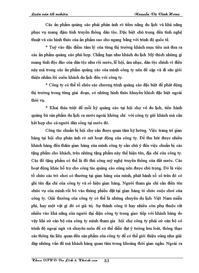 image for page Áp dụng Makerting - Mix trong hoạt động kinh doanh lữ hành tại Công ty Điều hành Hướng dẫn  du lịch Vinatour
