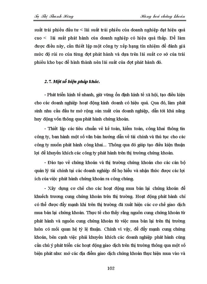 image for page Các biện pháp nhằm đa dạng hoá và đảm bảo chất lượng hàng hoá trên thị trường chứng khoán