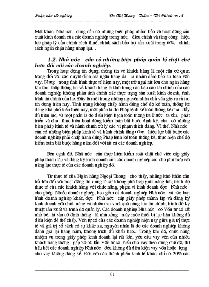 image for page Giải pháp tăng cường quản lý rủi ro tín dụng ở Sở giao dịch Ngân hàng Ngoại Thương