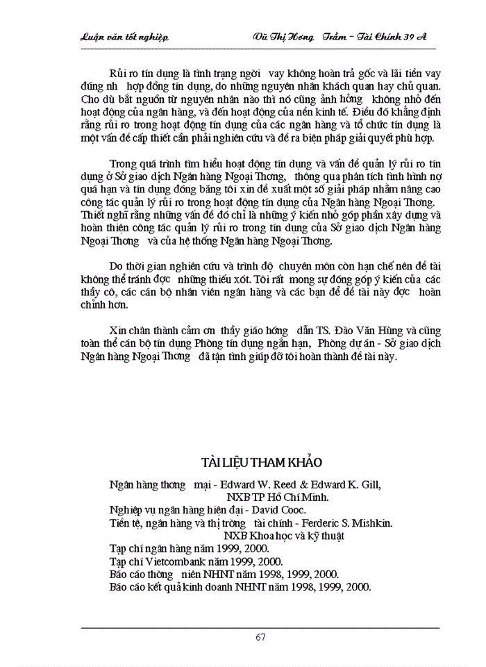 image for page Giải pháp tăng cường quản lý rủi ro tín dụng ở Sở giao dịch Ngân hàng Ngoại Thương