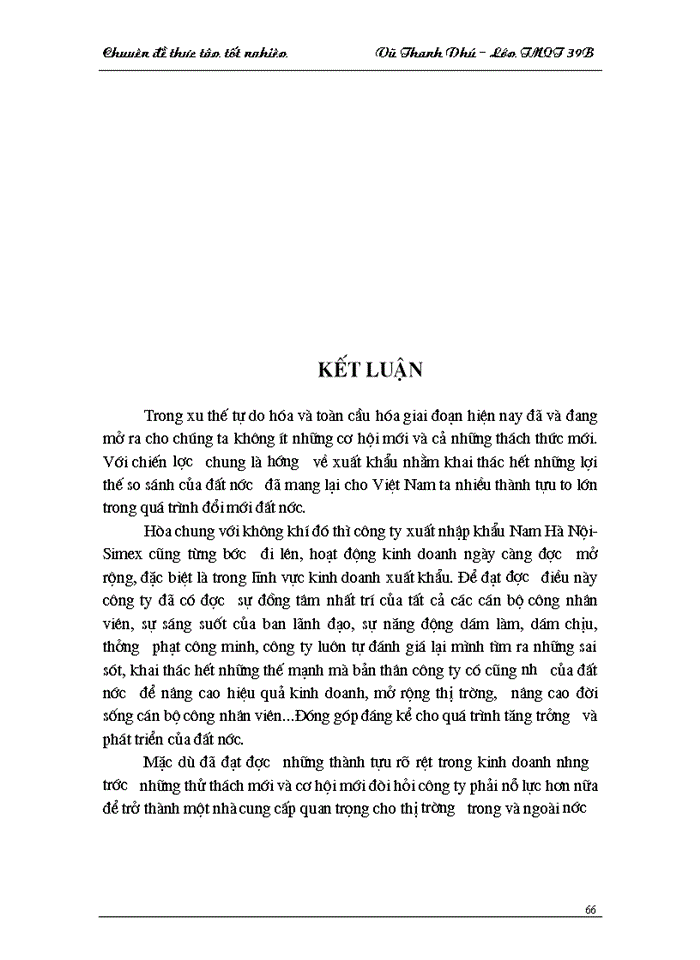 image for page Thực trạng và giải pháp cho hoạt động xuất khẩu của công ty XNK Nam Hà Nội