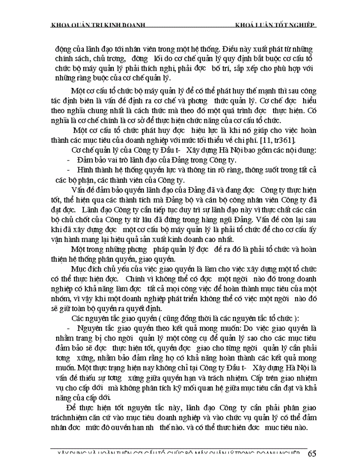 image for page Xây dựng và hoàn thiện cơ cấu tổ chức bộ máy quản lý tại công ty đầu tư - xây dựng hà nội