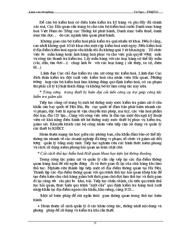 image for page Một số giải pháp tăng cường công tác quản lý xuất khẩu, nhập khẩu qua kiểm tra, giám sát hải quan ở cục Hải quan Tp. Hà Nội