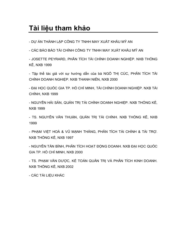 image for page Phân tích tình hình tài chính công ty TNHH may xuất khẩu Mỹ An