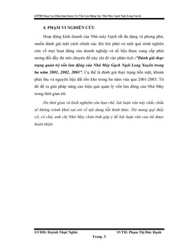 image for page Nâng cao hiệu quả quản trị vốn lưu động tại nhà máy gạc ngói Long Xuyên