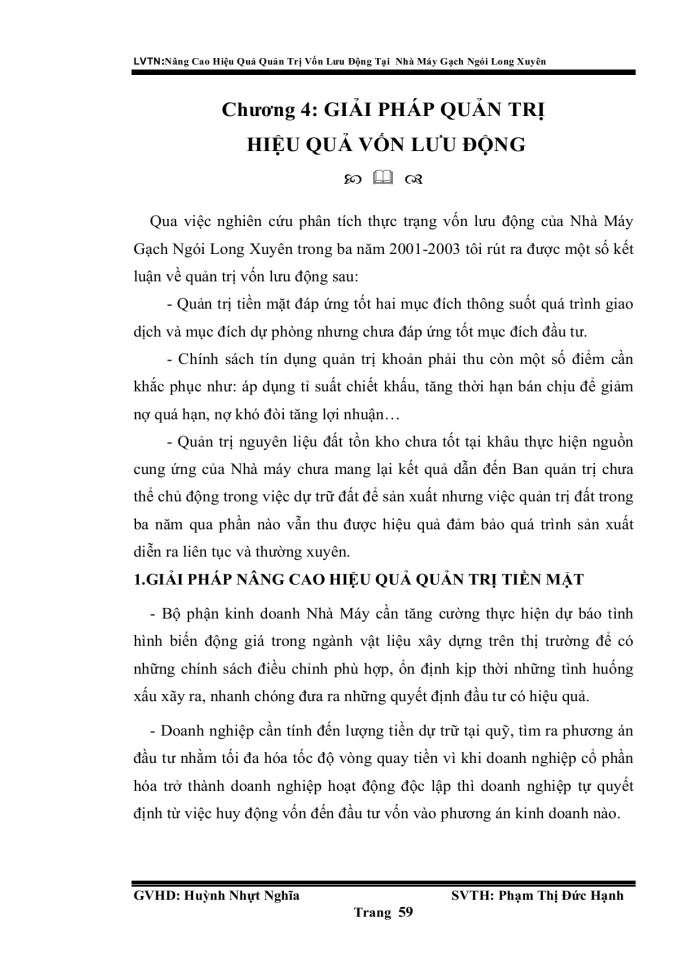 image for page Nâng cao hiệu quả quản trị vốn lưu động tại nhà máy gạc ngói Long Xuyên