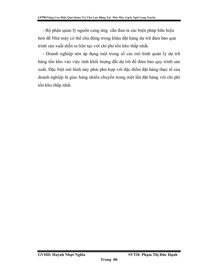 image for page Nâng cao hiệu quả quản trị vốn lưu động tại nhà máy gạc ngói Long Xuyên