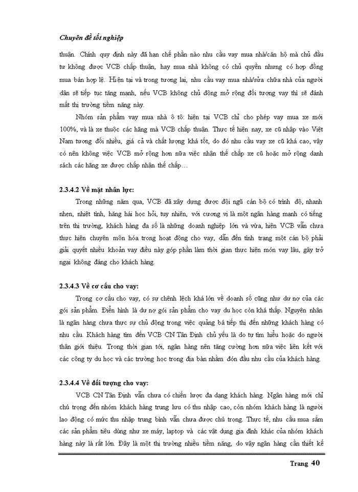 image for page Đánh giá hoạt động tín dụng cá nhân tại NHTMCP Ngoại Thương chi nhánh Tân Định