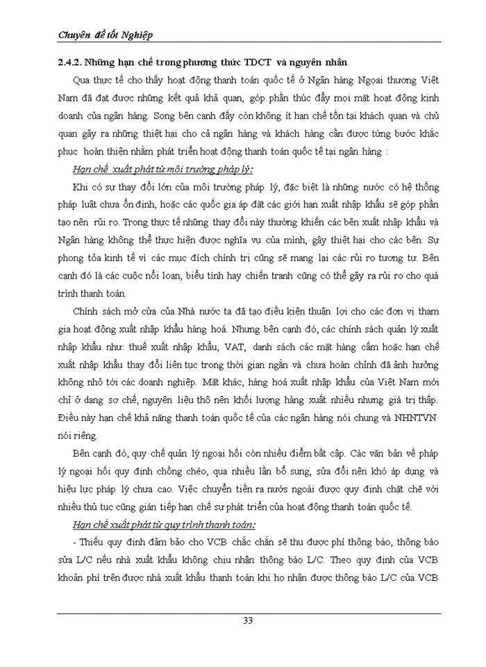 image for page Giải pháp nâng cao hiệu quả hoạt động thanh toán xuất nhập khẩu bằng phương thức tín dụng chứng từ tại ngân hàng tmcp ngoại thương việt nam