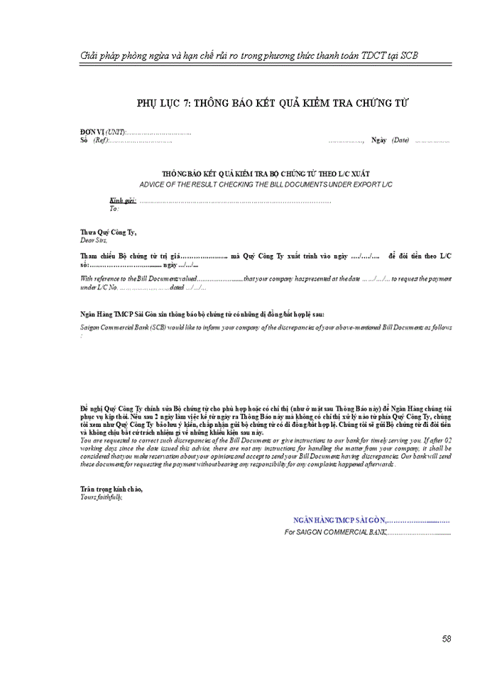 image for page Giải pháp phòng ngừa và hạn chế rủi ro
trong phương thức thanh toán tín dụng chứng từ 
tại ngân hàng thương mại cổ phần sài gòn