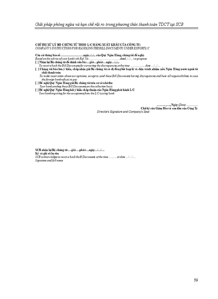image for page Giải pháp phòng ngừa và hạn chế rủi ro
trong phương thức thanh toán tín dụng chứng từ 
tại ngân hàng thương mại cổ phần sài gòn