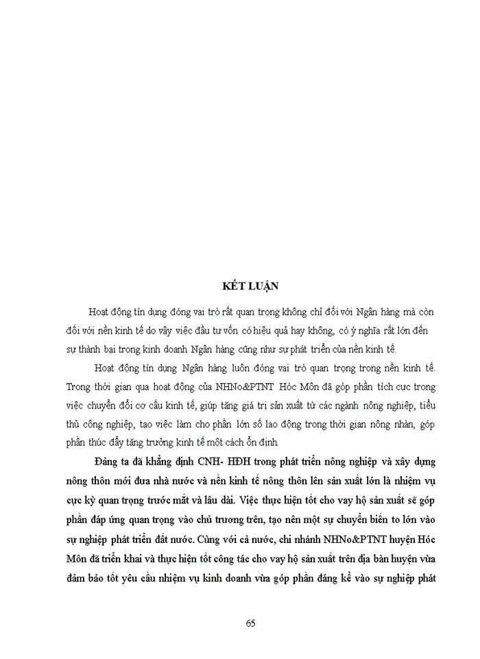 image for page Mở rộng và nâng cao chất lượng tín dụng đối với hộ sản xuất tại Agribank – chi nhánh Hóc Môn