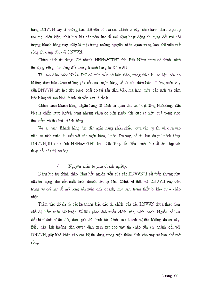 image for page Nâng cao hiệu quả cho vay đối với doanh nghiệp vừa và nhỏ tại ngân hàng nông nghiệp và phát triển nông thôn tỉnh đăk nông