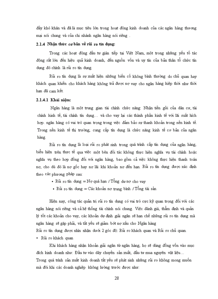 image for page Rủi ro tín dụng, giải pháp phòng ngừa_hạn chế rủi ro trong hoạt động tín dụng tại tại ngân hàng TMCP Ngoại Thương Việt Nam_Chi Nhánh BìnhTây