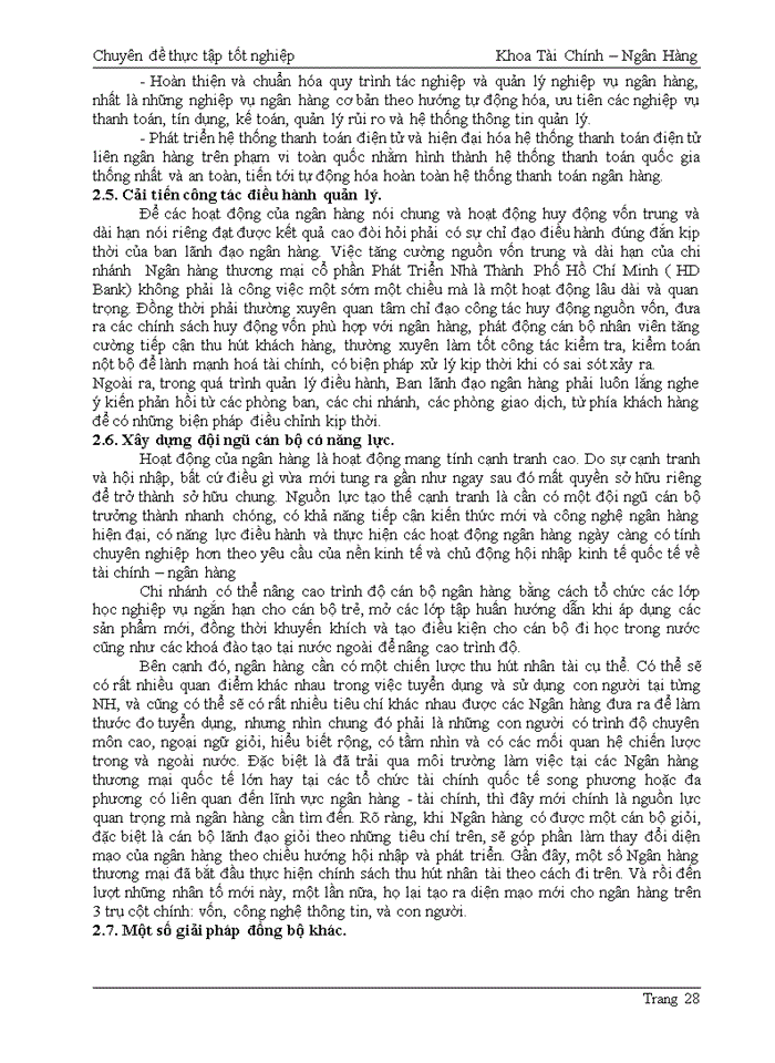 image for page Tăng cường khả năng huy động vốn trung và dài hạn tại  NH TMCP Phát Triển Nhà TPHCM ( HD Bank)