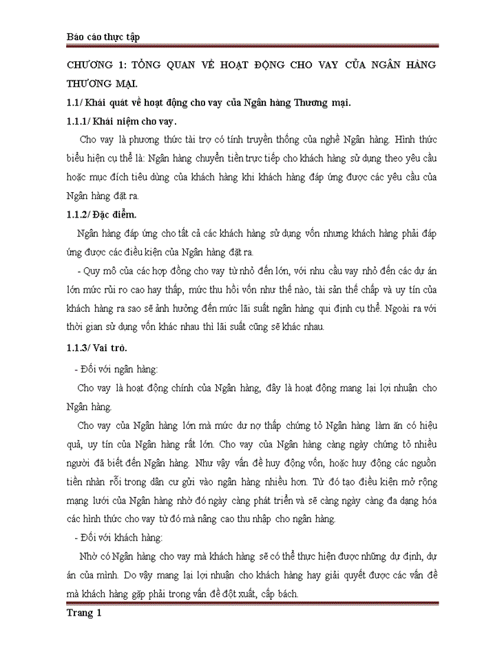 Hoạt động cho vay của ngân hàng thương mại.